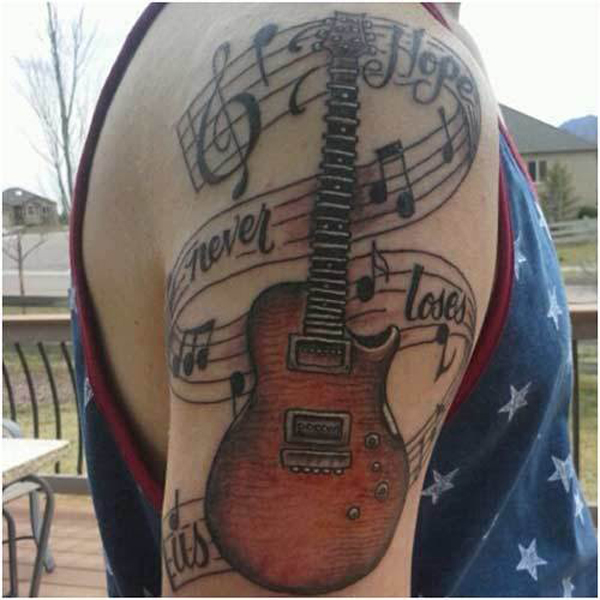 45 Guitar Tattoo Designs and Ideas
