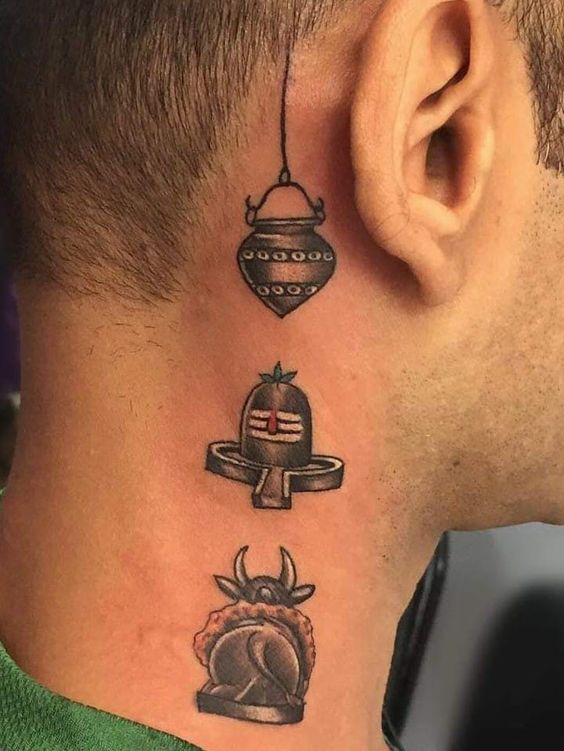 shiva tattoo on neck