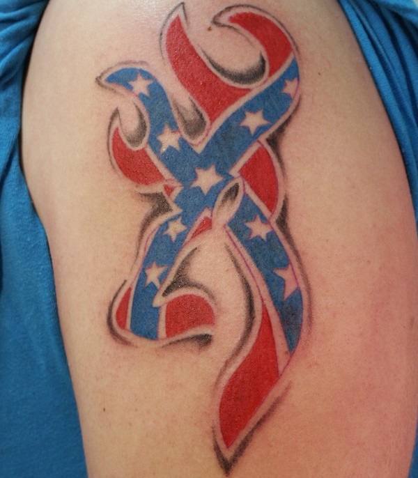 Confederate Flag Deer Tattoo