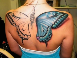Half-Colored-Butterfly-Wings-Tattoo