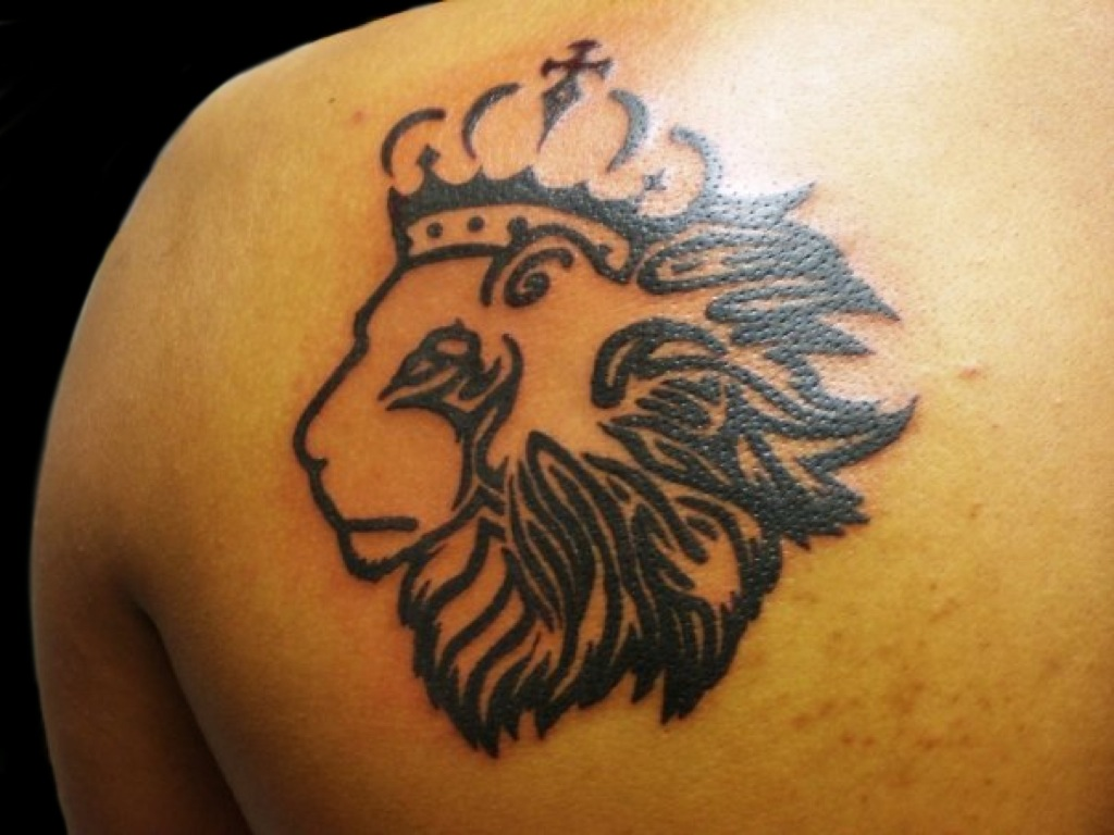 Lion with Crown Tattoo