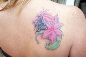 Lotus Flower and Butterfly Tattoos