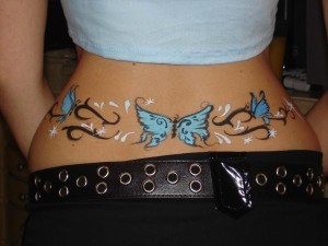 Lower Back Butterfly Tattoos for girl