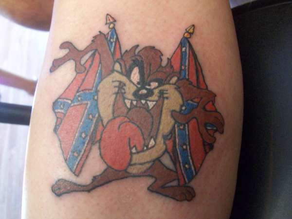 Taz Confederate Flag Tattoo
