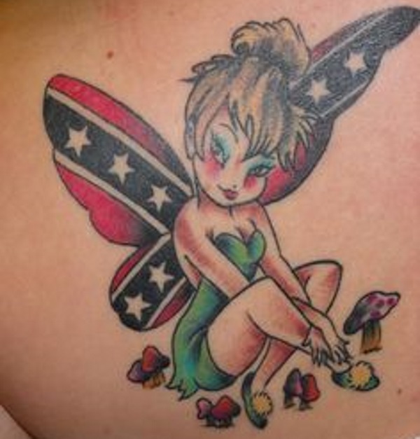 Tinkerbell With Confederate Flag Wings