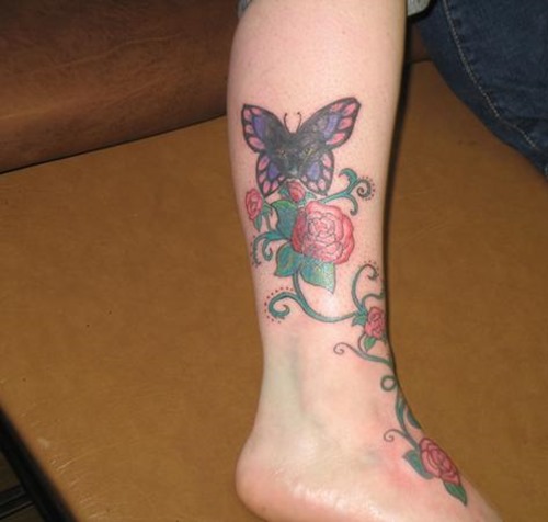 Butterfly Rose Tattoo Designs