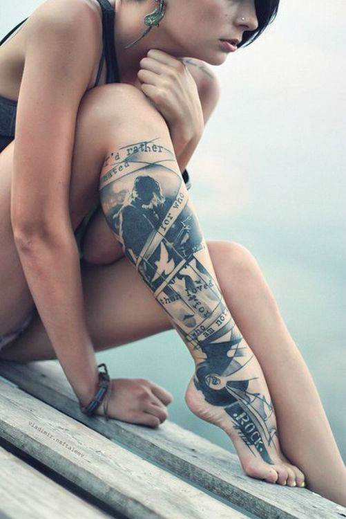 Insanely Hot Leg Sleeve Tattoos 9