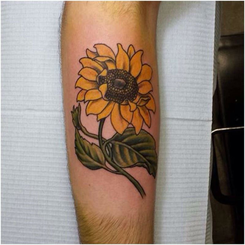 Warm Sunflower Tattoo Designs 10