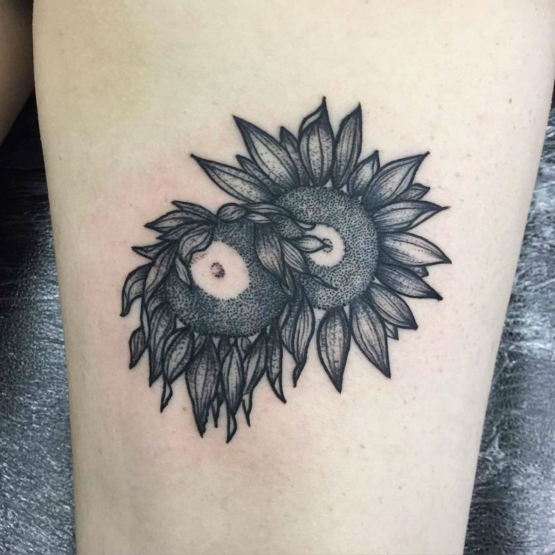 Warm Sunflower Tattoo Designs 11