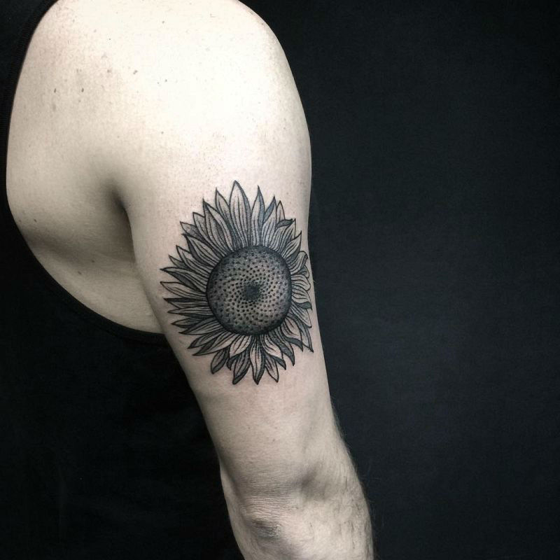 Warm Sunflower Tattoo Designs 12