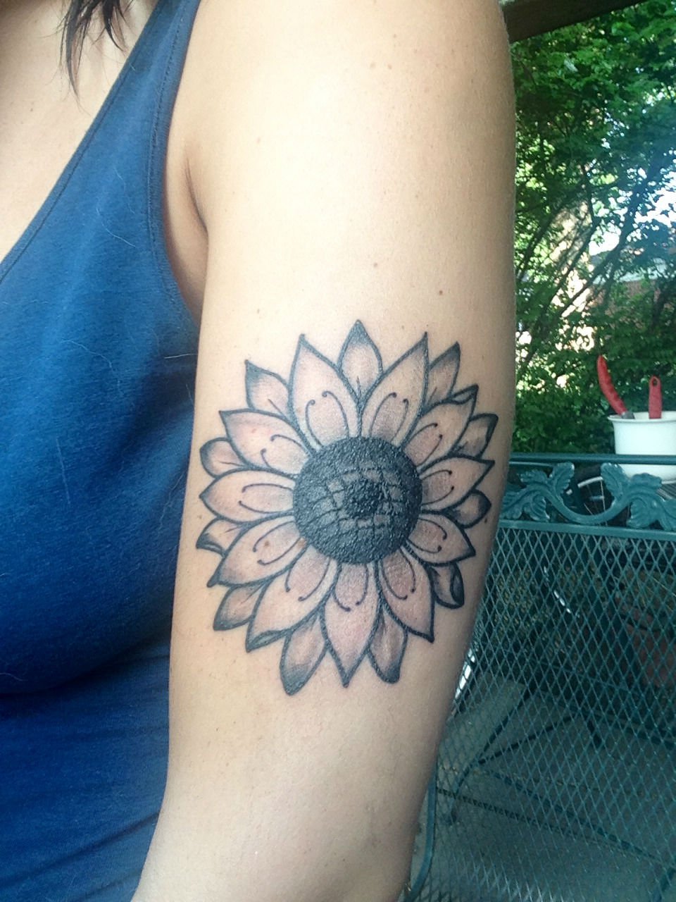 Warm Sunflower Tattoo Designs 4