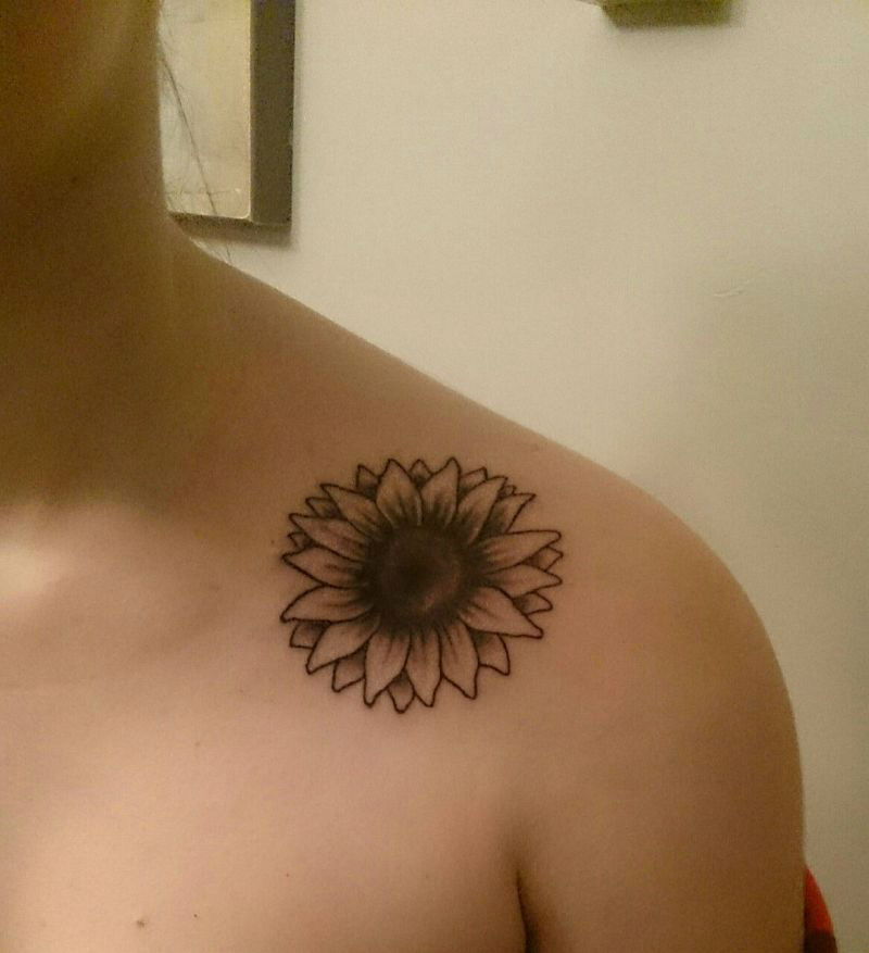Warm Sunflower Tattoo Designs 6