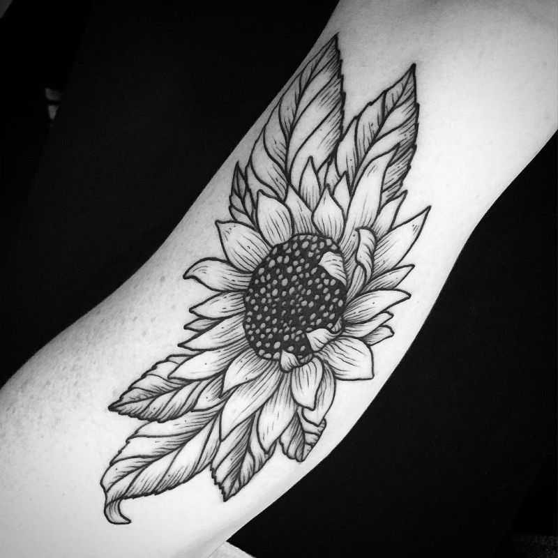 Warm Sunflower Tattoo Designs 9