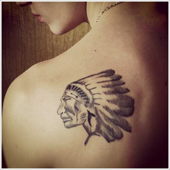 Native American Tattoo Design for Women on shoulder
