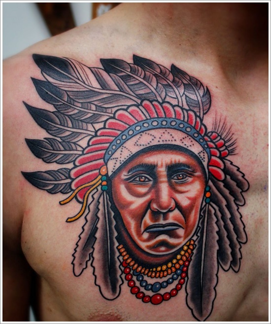 Transnational American Tattoo Idea for Men on Chest