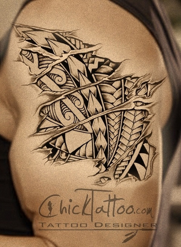 Ripped Skin Tattoo Design and Ideas 10