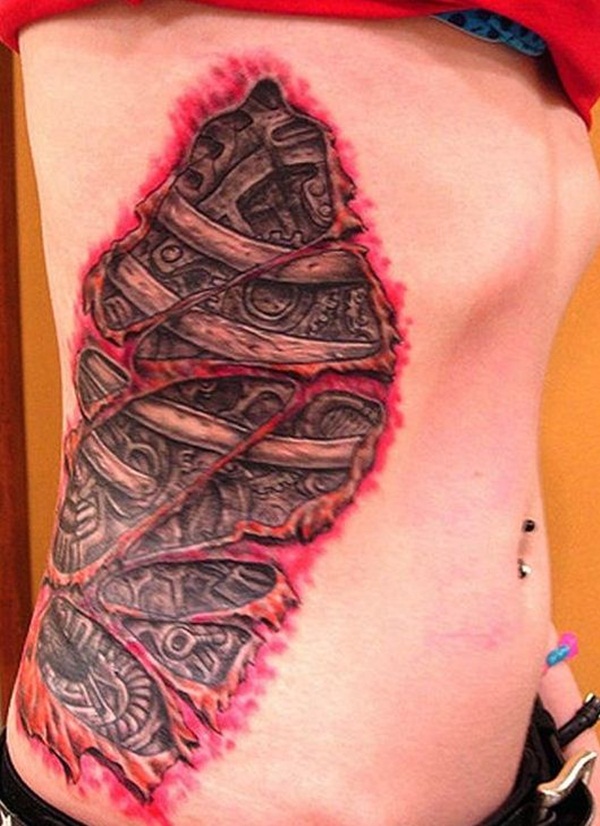 Ripped Skin Tattoo Design and Ideas 23
