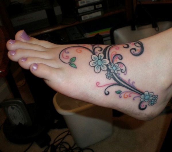 foot tattoo designs for girls 17