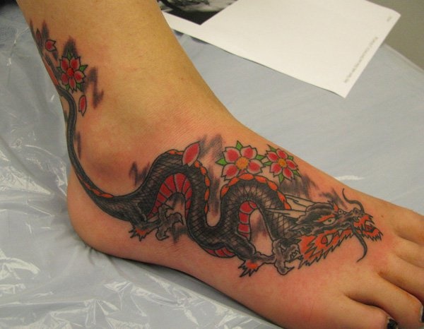 foot tattoo designs for girls 3