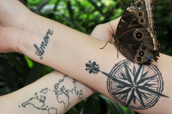 Compass Tattoo Designs 16