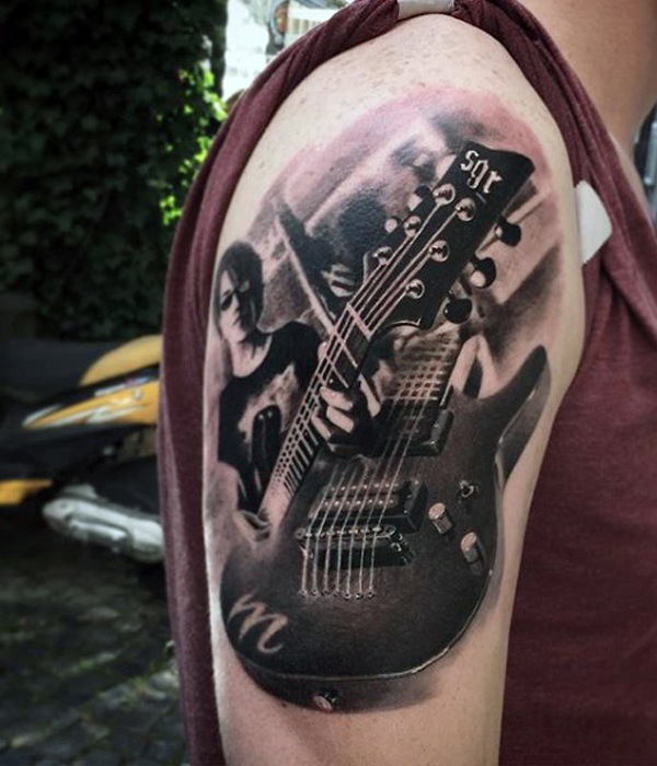 Guitar Tattoo Designs and Ideas 23