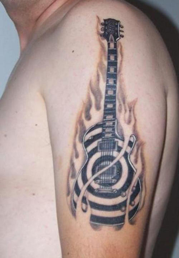 Guitar Tattoo Designs and Ideas 40