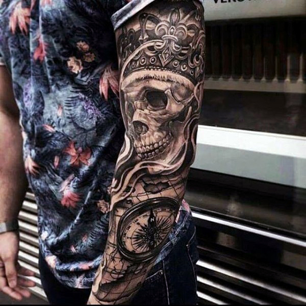 Sleeve Crown Tattoos for Men