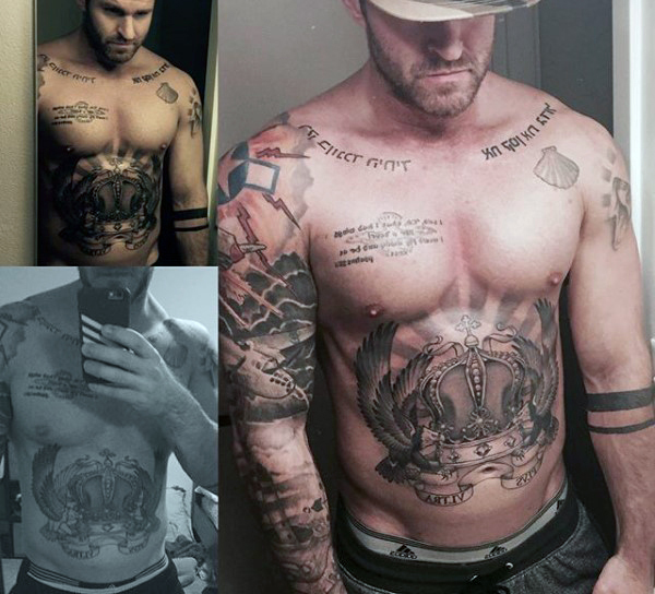 Upper Body Crown Tattoos for Men