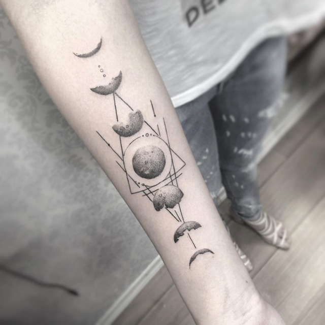 moon phases tattoo