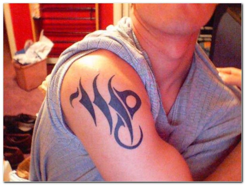 Virgo sign on shoulder tattoo design