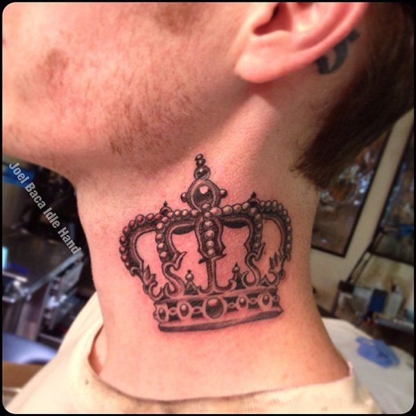 crown tattoo on nack