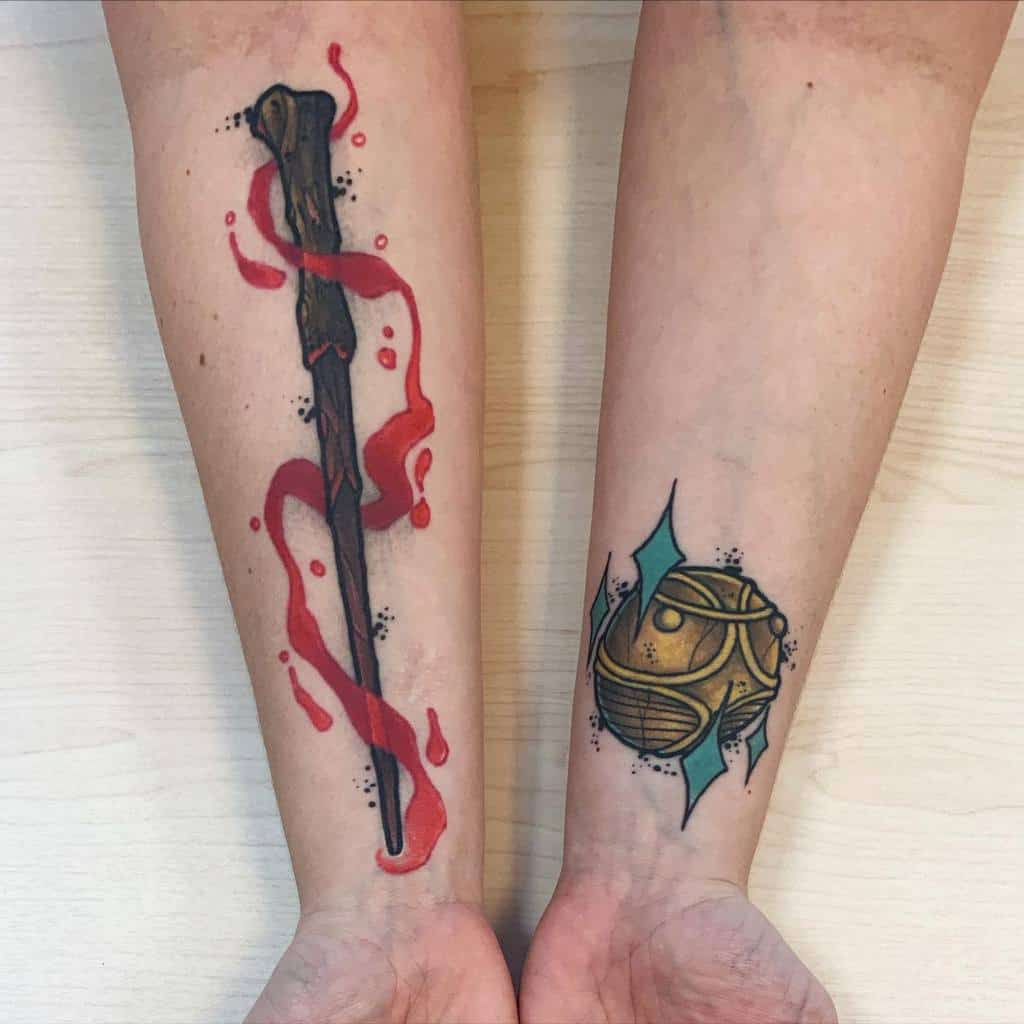 Neo Traditional Harry Potter Tattoo Designs