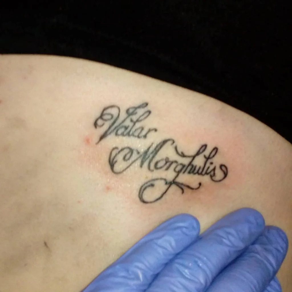 Fanciful Valar Morghulis Tattoo