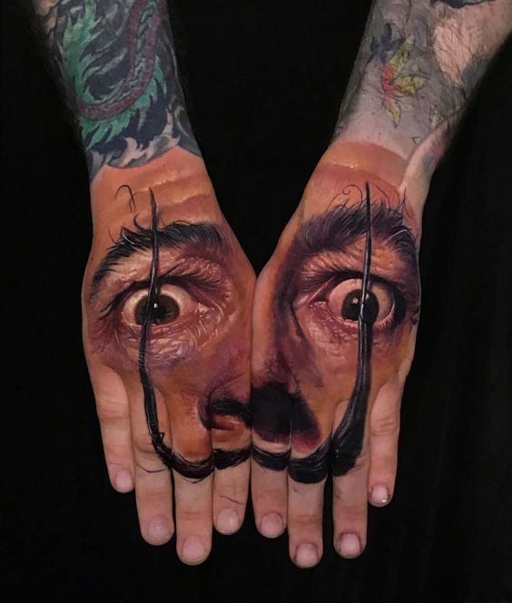 Dali hand tattoo