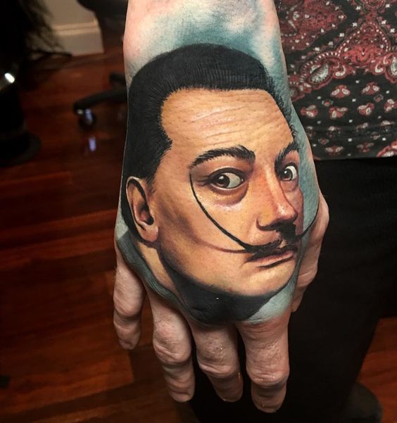 Salvador Dali Hand Tattoo