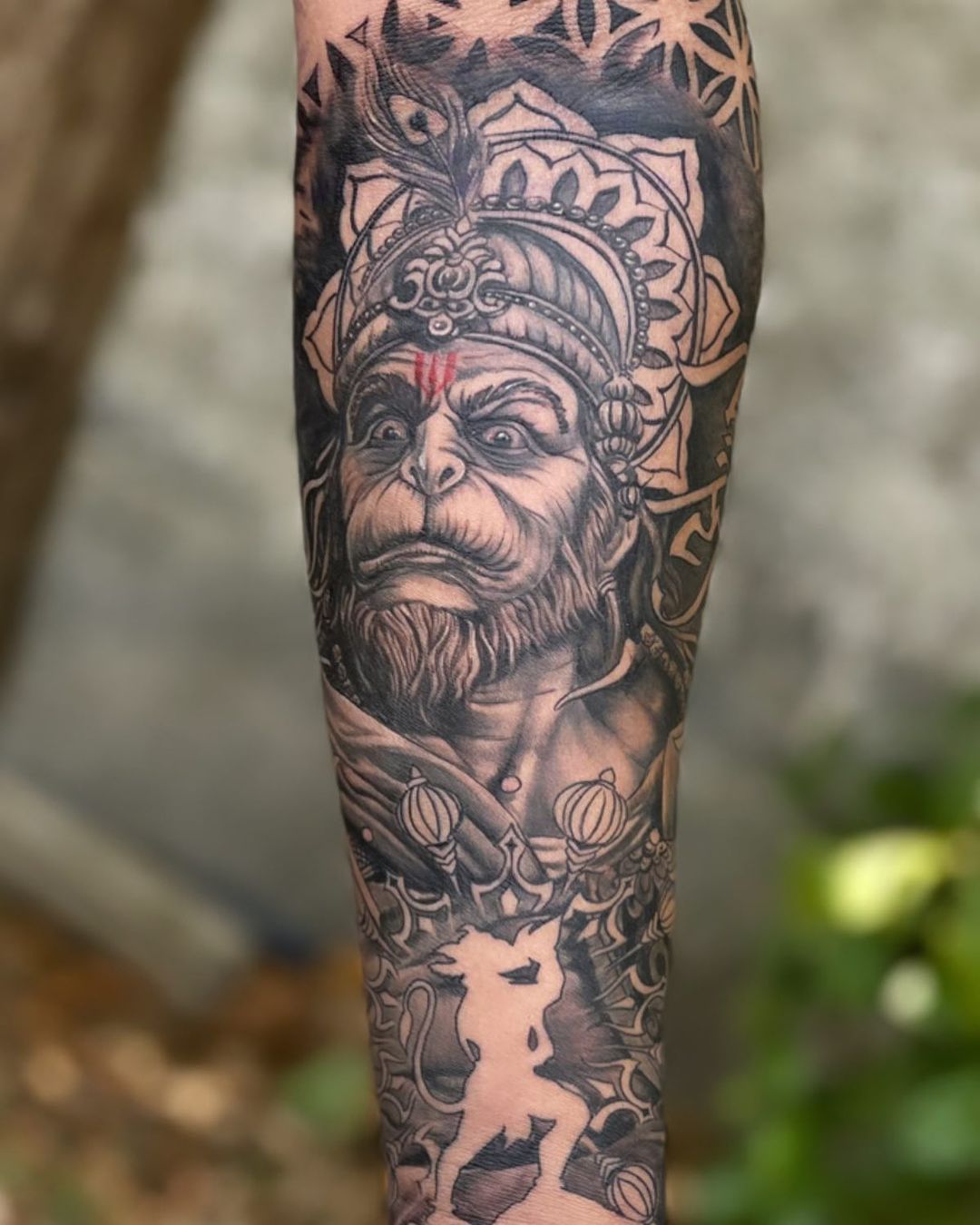Angry Hanuman Tattoo Designs