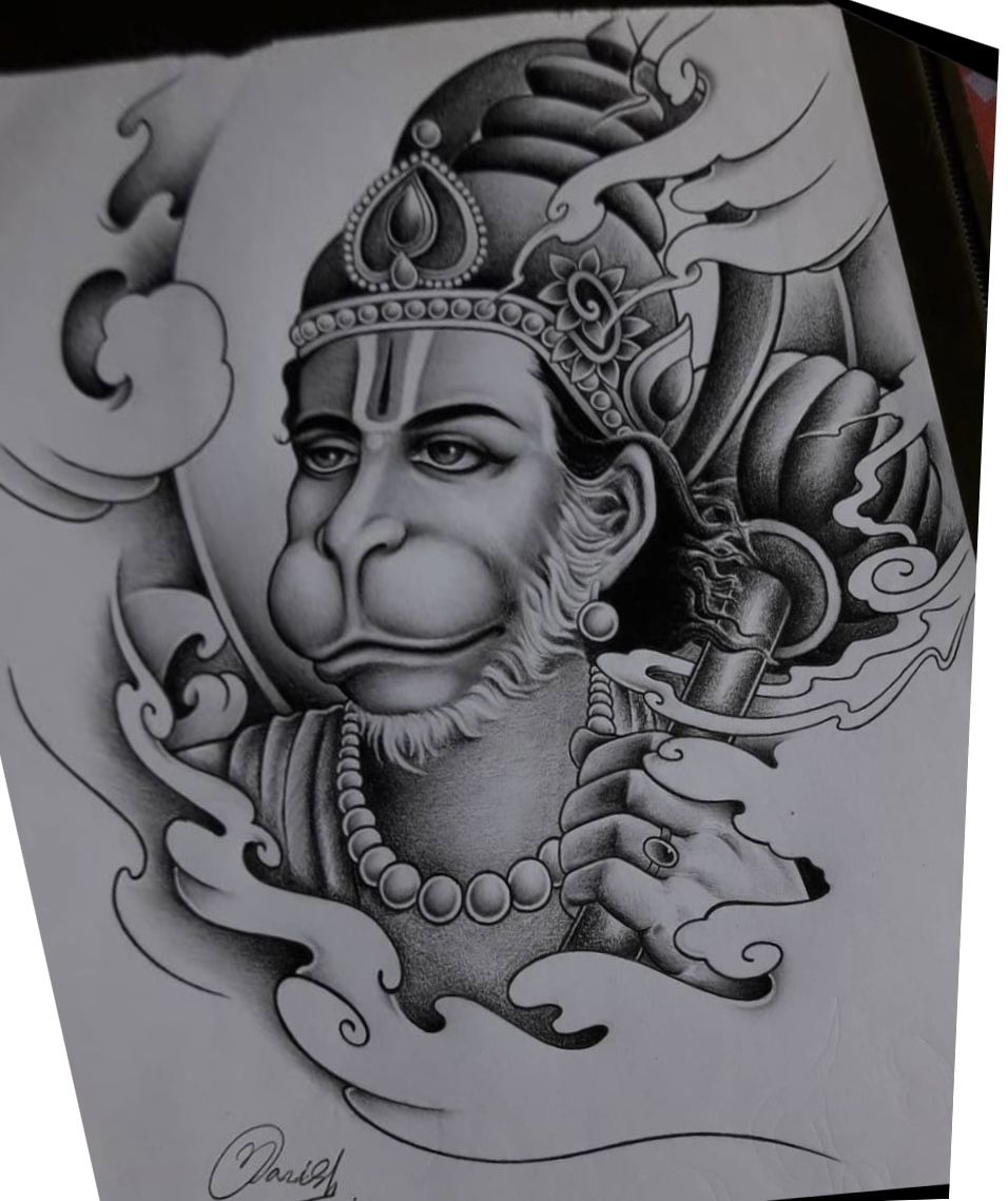Hanuman Tattoo Drawings