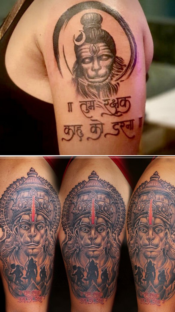 voorkoms Hanuman ji Bajrangbali Hindu God Body Tattoo Waterproof Male and  Female Temporary Body Tattoo  Price in India Buy voorkoms Hanuman ji  Bajrangbali Hindu God Body Tattoo Waterproof Male and Female