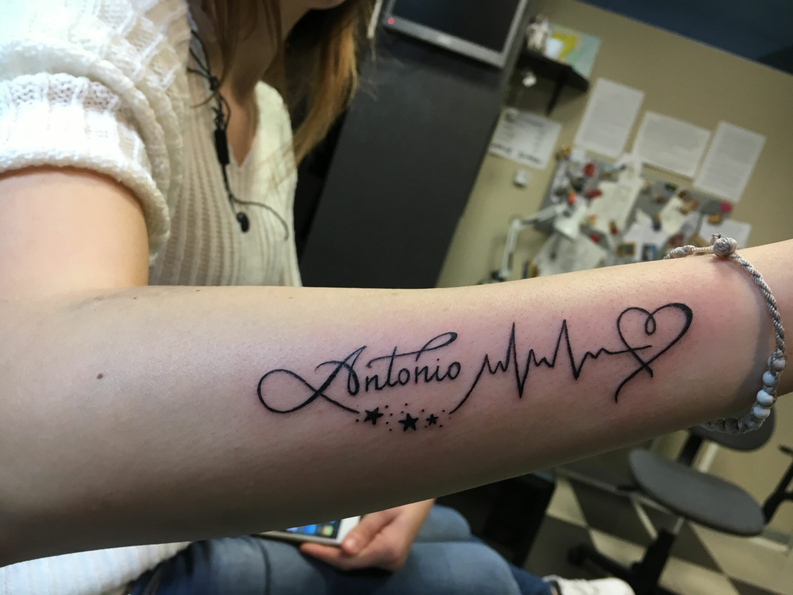 Heartbeat Tattoo With Name
