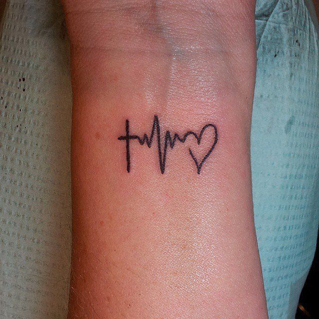 Heartbeat Tattoo on Wrist