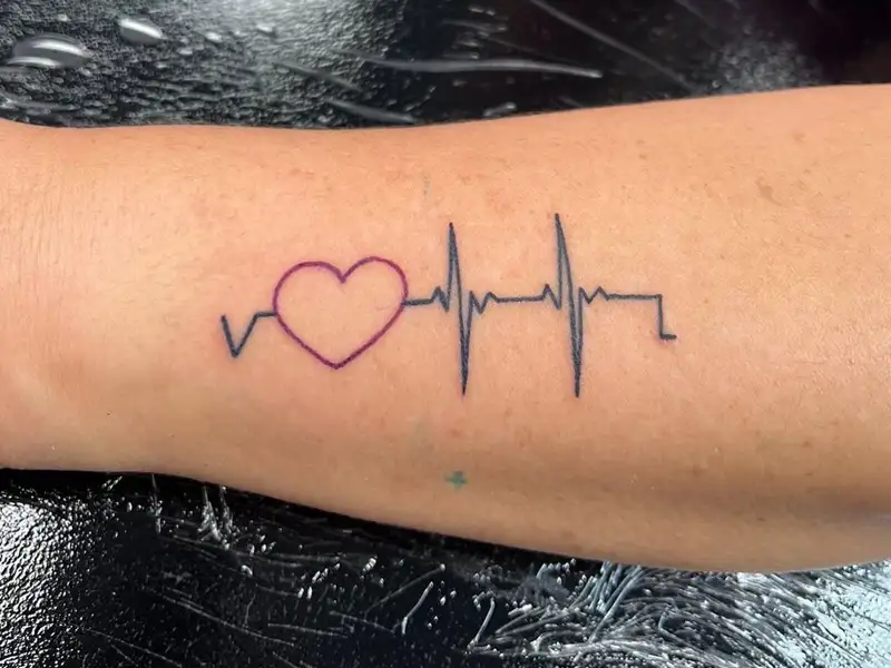 Love Heartbeat Tattoo