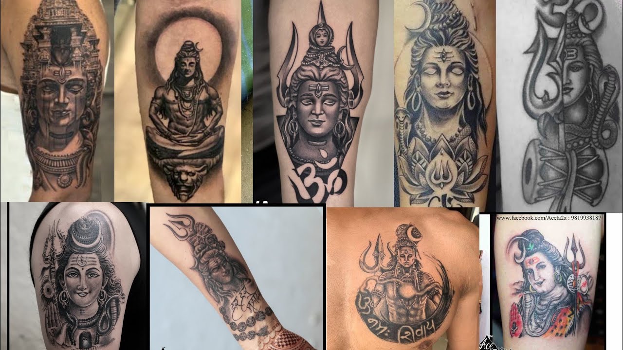 Shiv Ji Face Tattoo, God Om with Shiv Tattoo,Shiv Face Statue,Mahakaal With  om,Shiv With Mantra Tattoo
