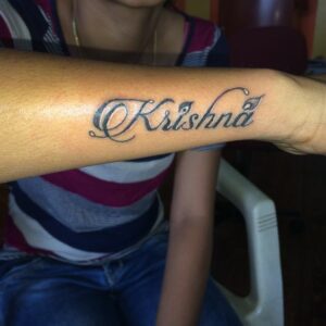 Krishna Name Tattoo