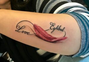 Love Life Infinity Feather Tattoo