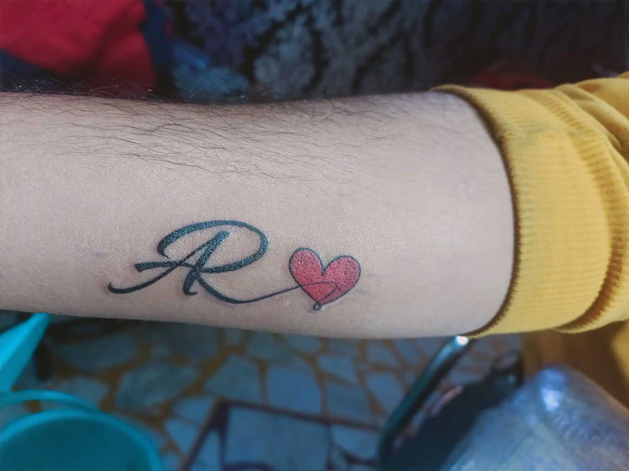 Very Simple R letter tattoo design with heart  YouTube