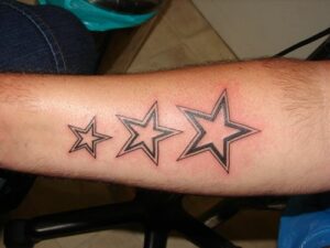 3 Star Tattoo Designs on Hand
