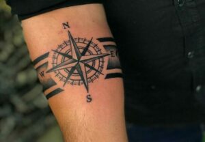 Simple Compass Tattoo Design