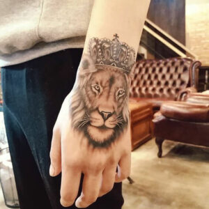 Simple Lion Tattoo on Hand