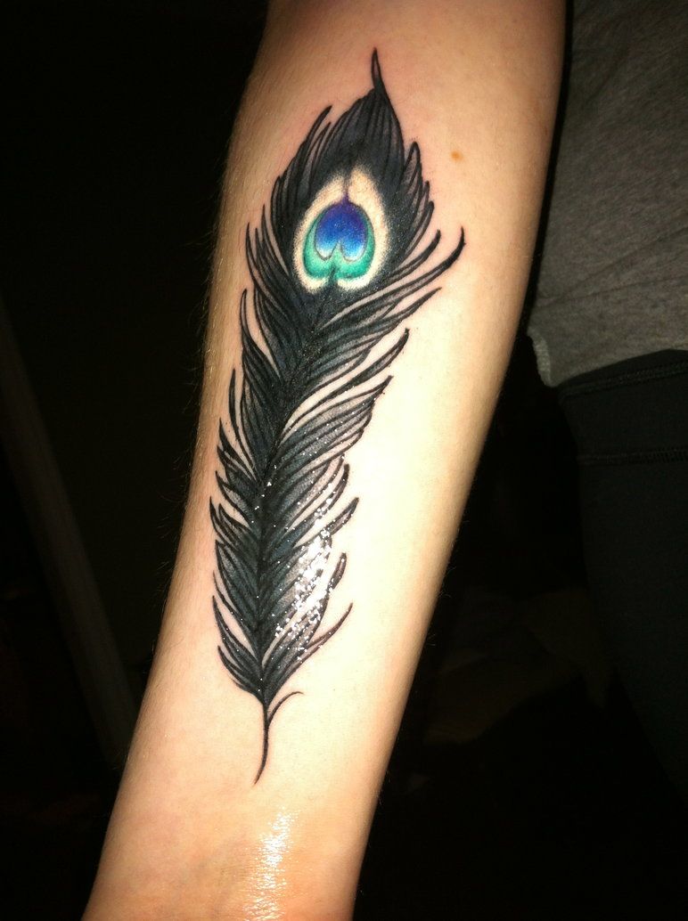 Black Peacock Feather Tattoo