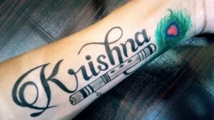 Krishna Name Tattoo Design